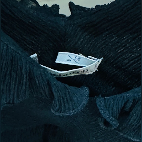 ❤️ VINTAGE CACHAREL 36 4 SEMI SHEER BLACK TIERED RUFFLE SILK CREPE DESIGNER TOP - Picture 11 of 13